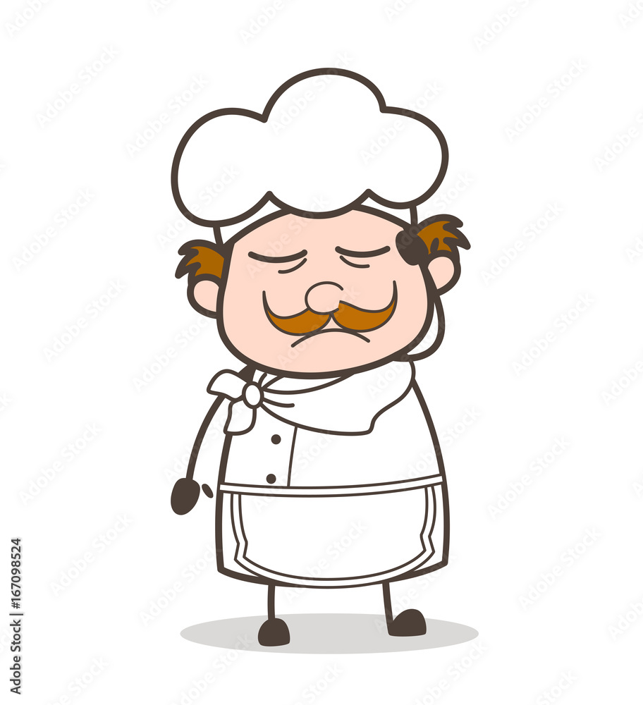 Cartoon Depressed Chef Expression Vector Illustration Cartoon Depressed Chef Expression Vector Illustration