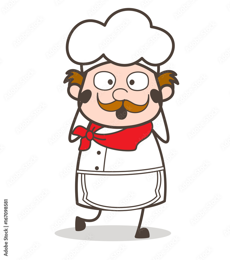 Cartoon Chef with Worried Face Vector Illustration Cartoon Chef with Worried Face Vector Illustration