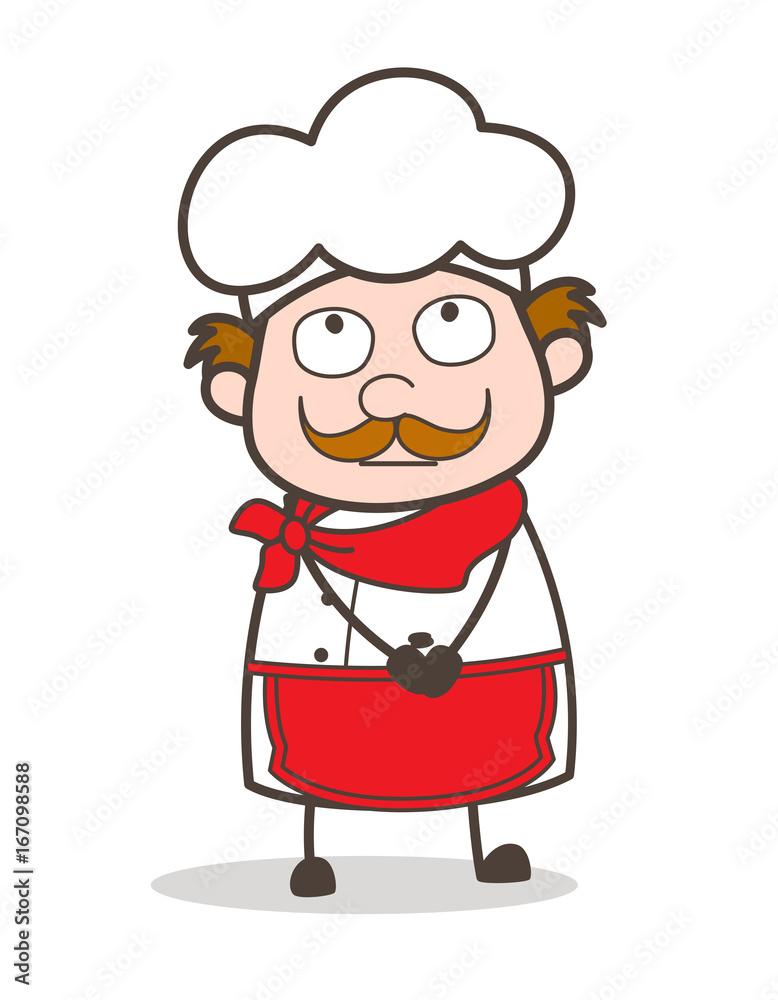 Cartoon Chef Thinking an Idea Vector Illustration Cartoon Chef Thinking an Idea Vector Illustration