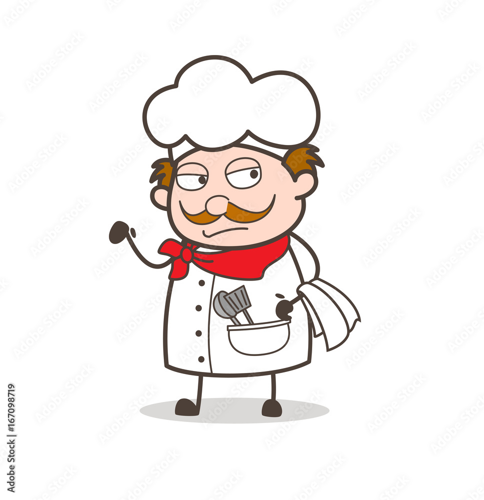 Cartoon Chef Unhappy Face Vector Illustration Cartoon Chef Unhappy Face Vector Illustration