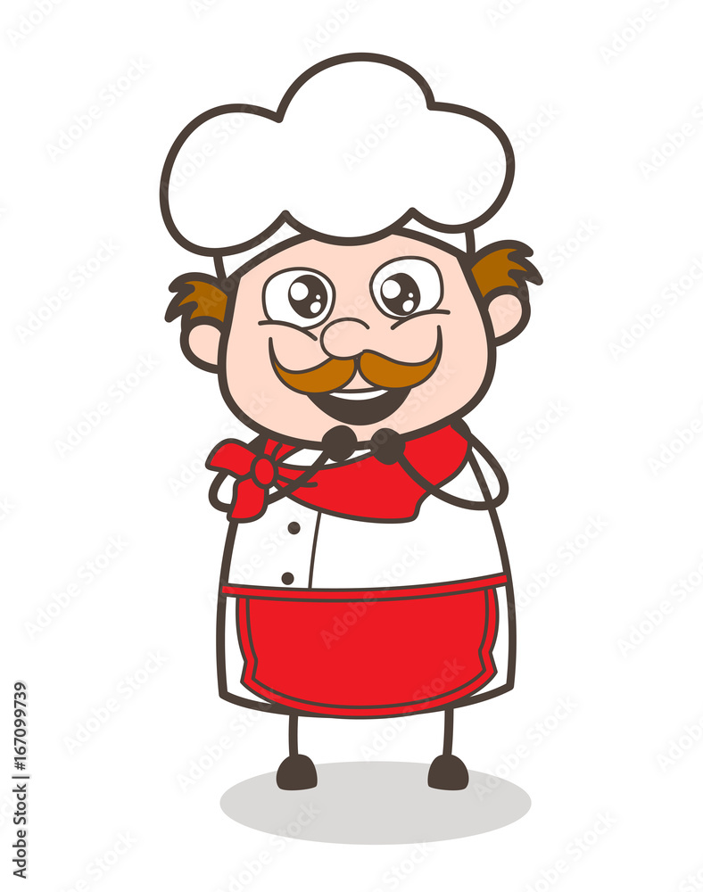 Cartoon Joyful Senior Chef Vector Expression Cartoon Joyful Senior Chef Vector Expression