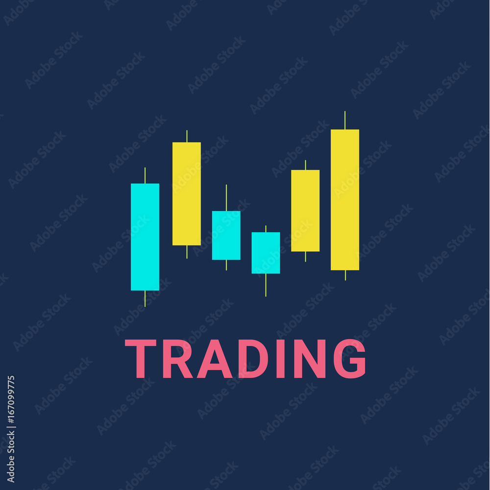 Trading graphics vector icon set.
