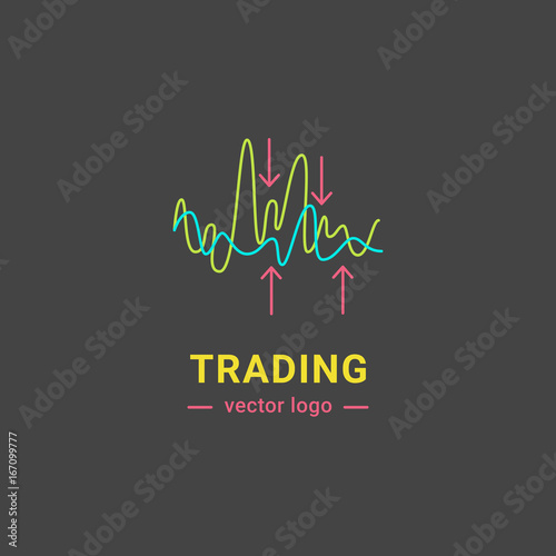 Trading graphics vector icon set.