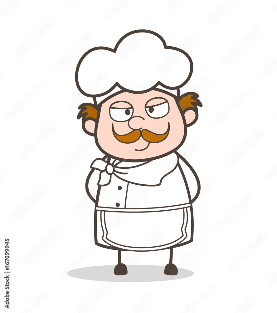 Cartoon Chef Smirking Face Vector Cartoon Chef Smirking Face Vector