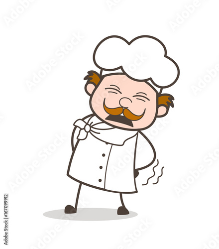 Cartoon Old Chef Persevering Face
