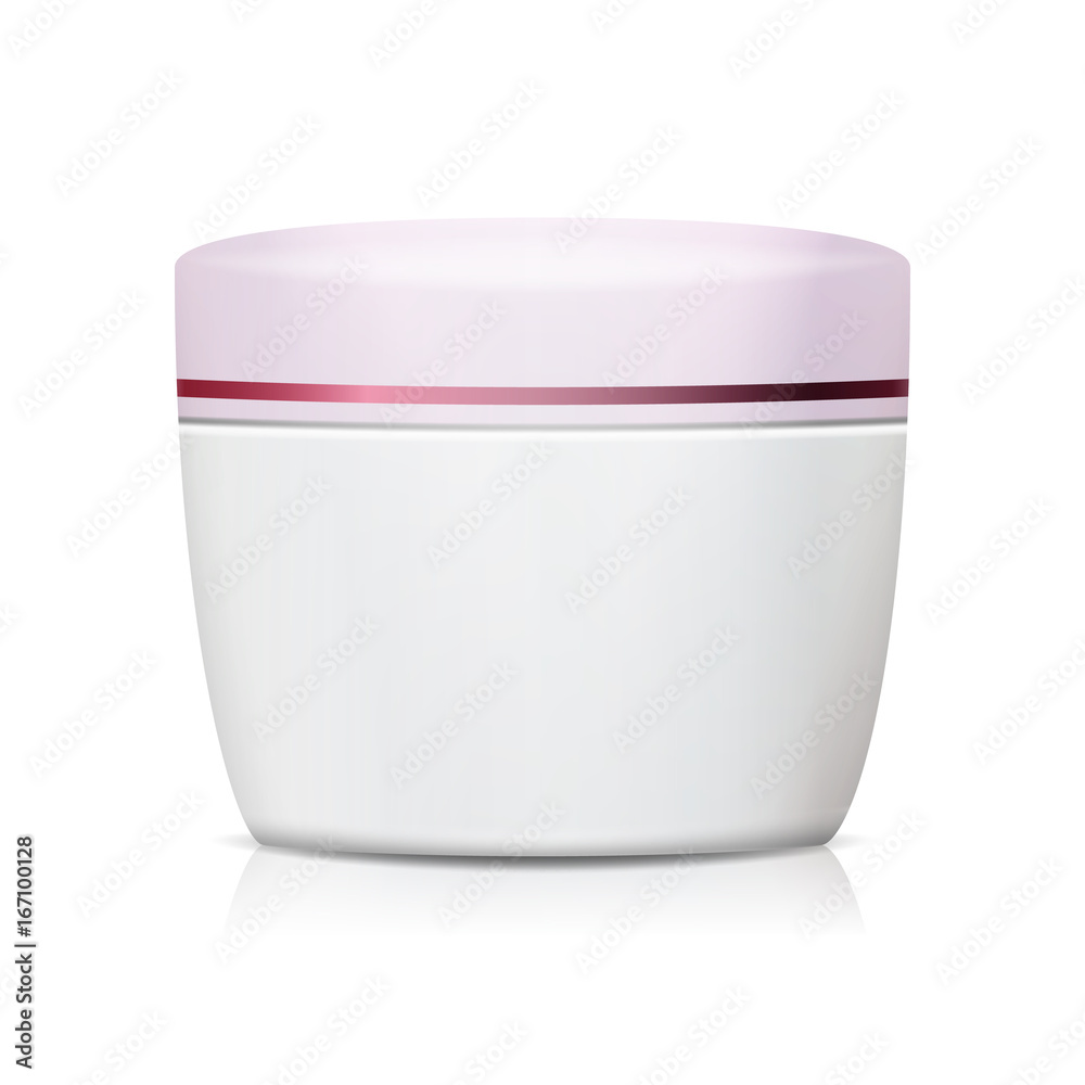 Plastic Cosmetic Jar Vector. 3D Clean Empty White Jar For Cream, Butter, Scrub. Isolated Illustration Plastic Cosmetic Jar Vector. 3D Clean Empty White Jar For Cream, Butter, Scrub. Isolated Illustration