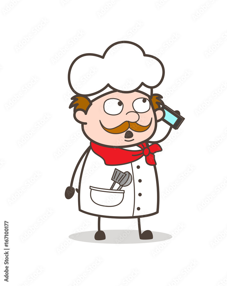 Cartoon Chef Dealing with Client Vector Illustration Cartoon Chef Dealing with Client Vector Illustration