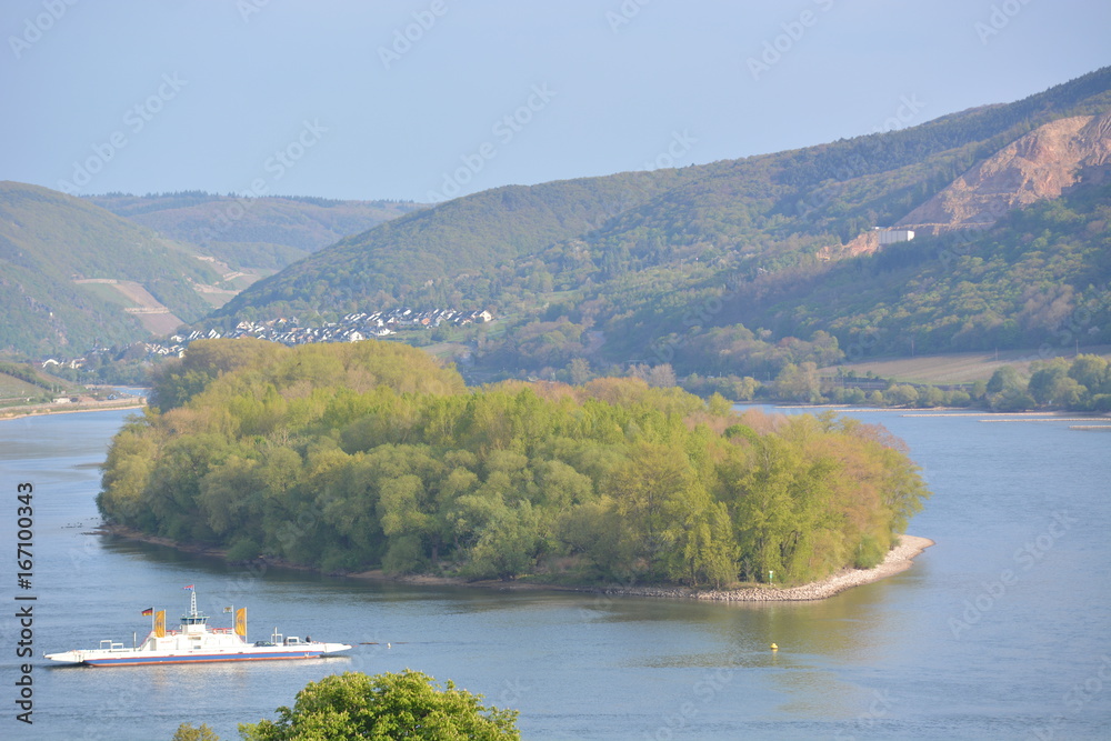 River rhine with ferry