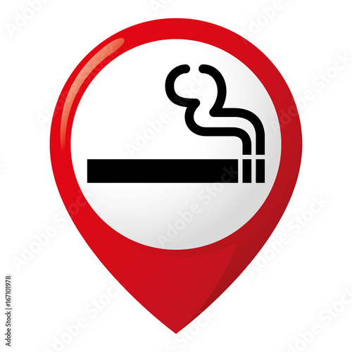 Icon pictogram, Location pin Smoking area, smoking allowed. Ideal for catalogs, information and institutional material