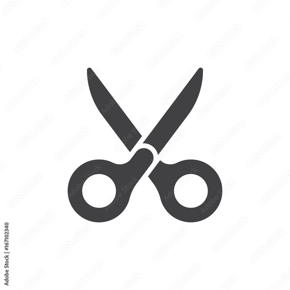 Scissors icon vector, filled flat sign, solid pictogram isolated on white. Cut symbol, logo illustration. Pixel perfect vector graphics Scissors icon vector, filled flat sign, solid pictogram isolated on white. Cut symbol, logo illustration. Pixel perfect vector graphics