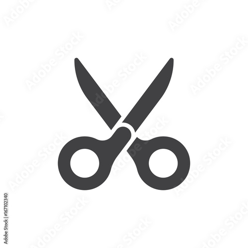 Scissors icon vector, filled flat sign, solid pictogram isolated on white. Cut symbol, logo illustration. Pixel perfect vector graphics
