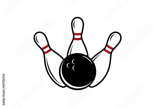 Fotografia Bowling pins and ball icon vector