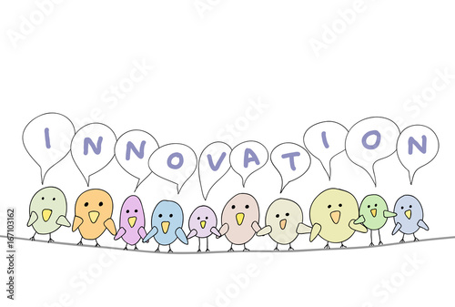 Innovation Cartoon Bird Line