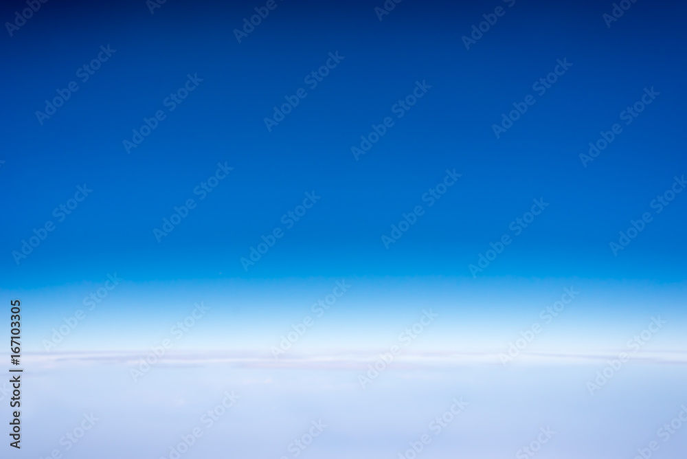 Blue Sky horizon, Sky line for Background, view from window airplane. Blue Sky horizon, Sky line for Background, view from window airplane.