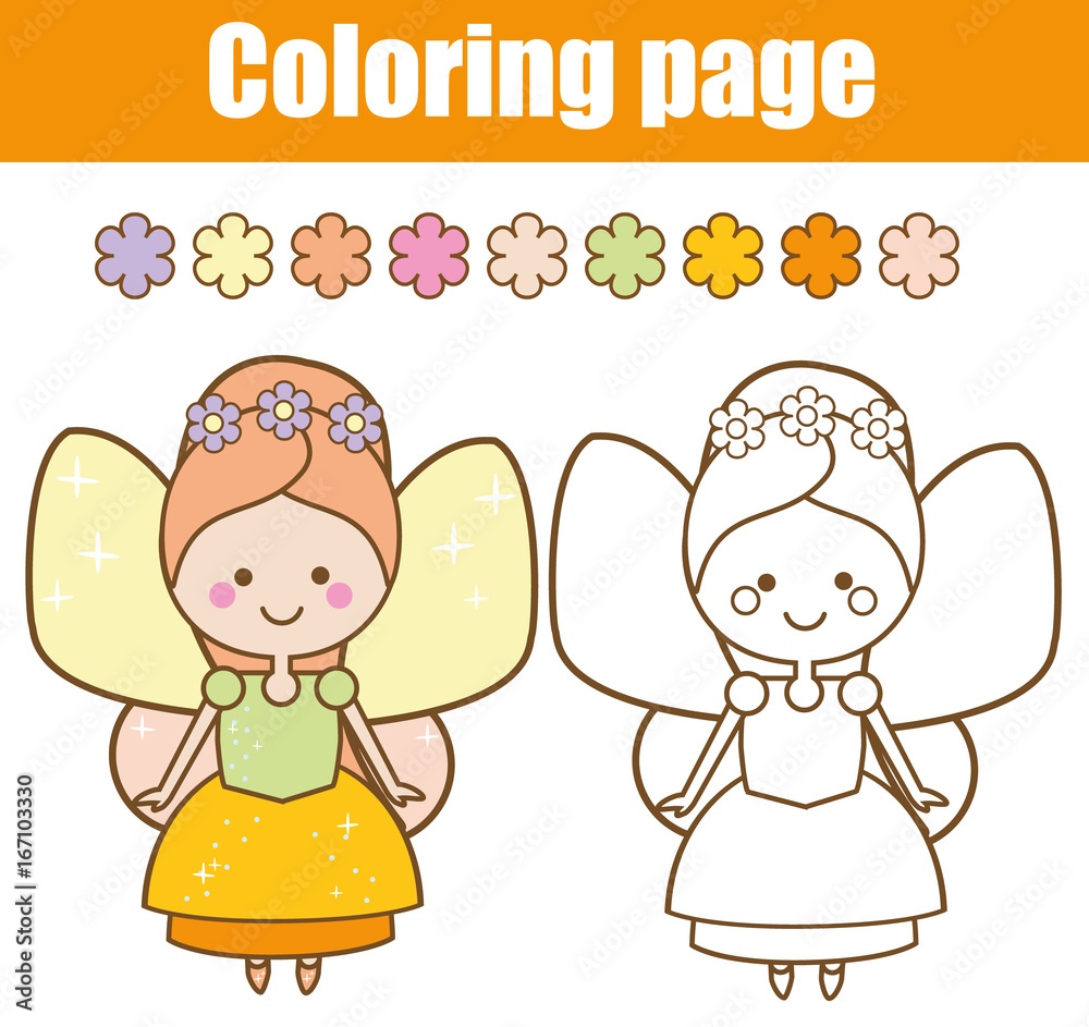 Free Fairy drawing to print and color - Fairy Kids Coloring Pages