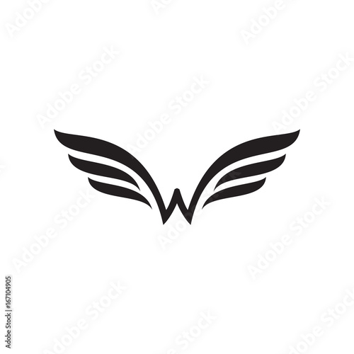 W wing letter logo