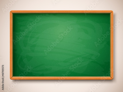 Green chalkboard. Vector illustration
