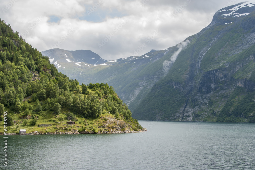 Mountains by the Geiranger fjord