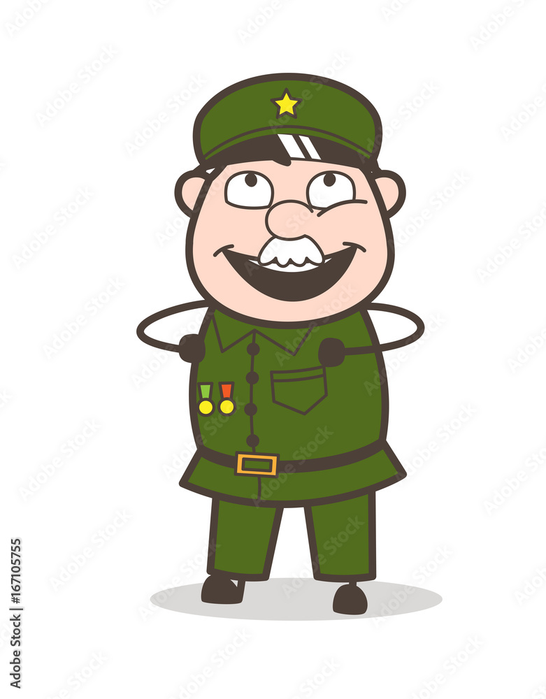 Cartoon Sergeant Laughing on Funny Joke Vector Illustration Cartoon Sergeant Laughing on Funny Joke Vector Illustration