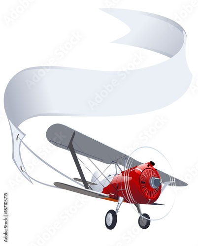 retro airplane with banner