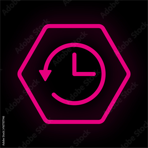 Neon Button Polygon - Zeitumstellung