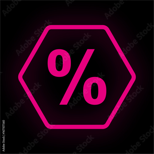 Neon Button Polygon - Prozent