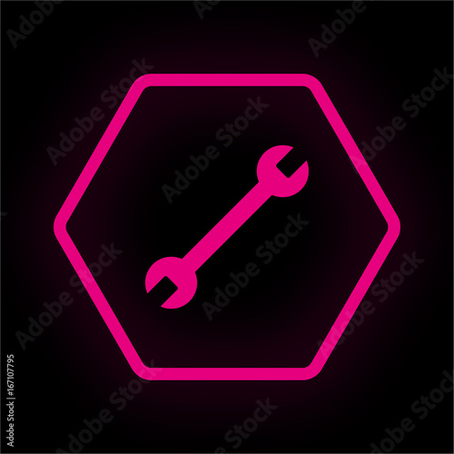 Neon Button Polygon - Schraubenschlüssel bearbeiten