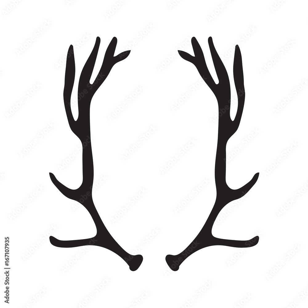 black silhouette of deer antlers- vector illustration black silhouette of deer antlers- vector illustration