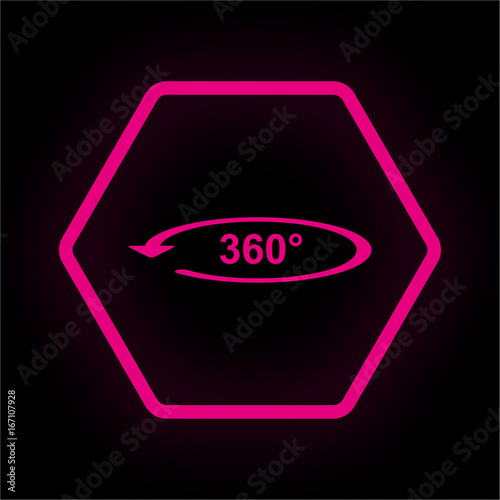 Neon Button Polygon - 360 Grad VR