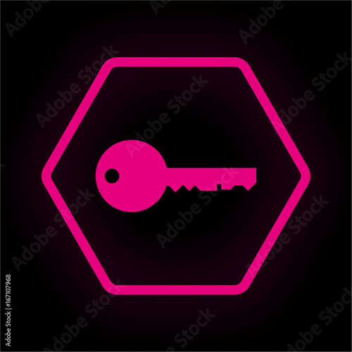 Neon Button Polygon - Schlüssel