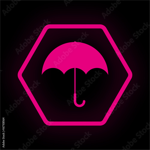 Neon Button Polygon - Regenschirm