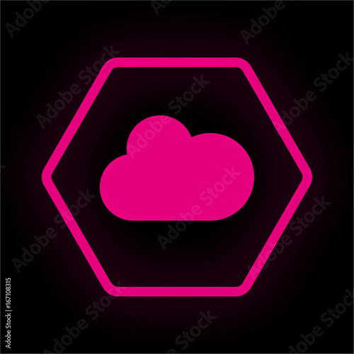 Neon Button Polygon - Wolke