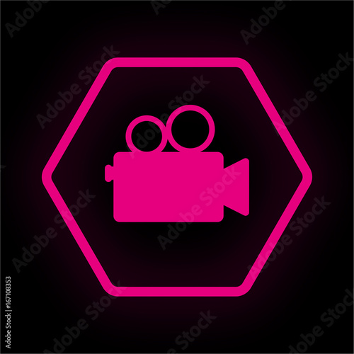 Neon Button Polygon - Projektor retro
