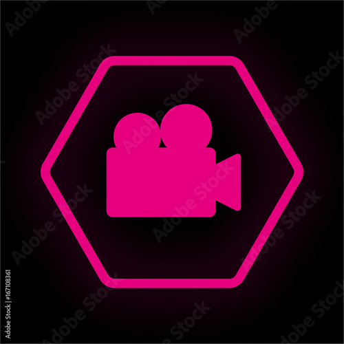 Neon Button Polygon - Projektor