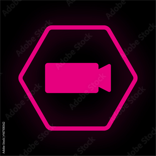 Neon Button Polygon - Aufnahme