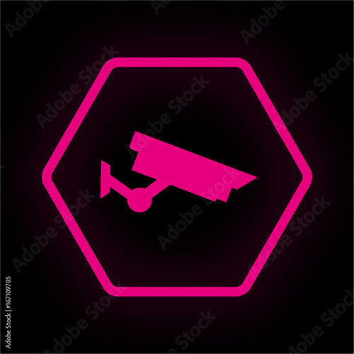 Neon Button Polygon - Überwachungskamera