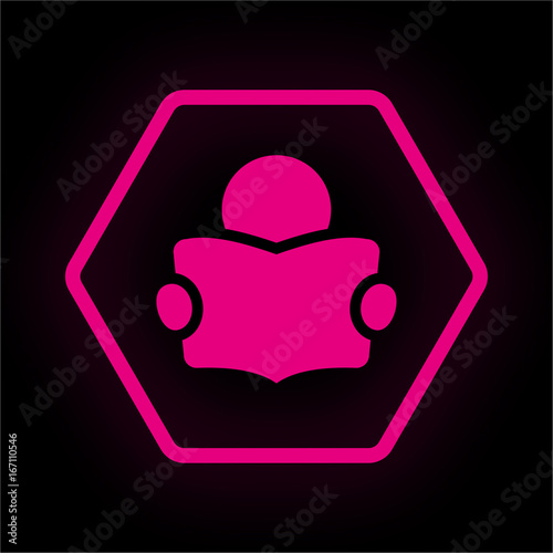 Neon Button Polygon - Leser