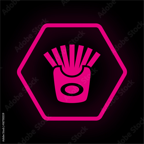 Neon Button Polygon - Pommes