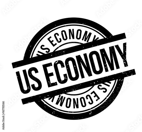 Us Economy rubber stamp. Grunge design with dust scratches. Effects can be easily removed for a clean, crisp look. Color is easily changed.