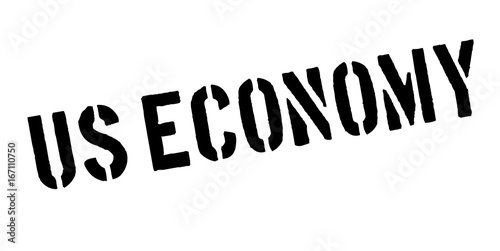 Us Economy rubber stamp. Grunge design with dust scratches. Effects can be easily removed for a clean, crisp look. Color is easily changed.