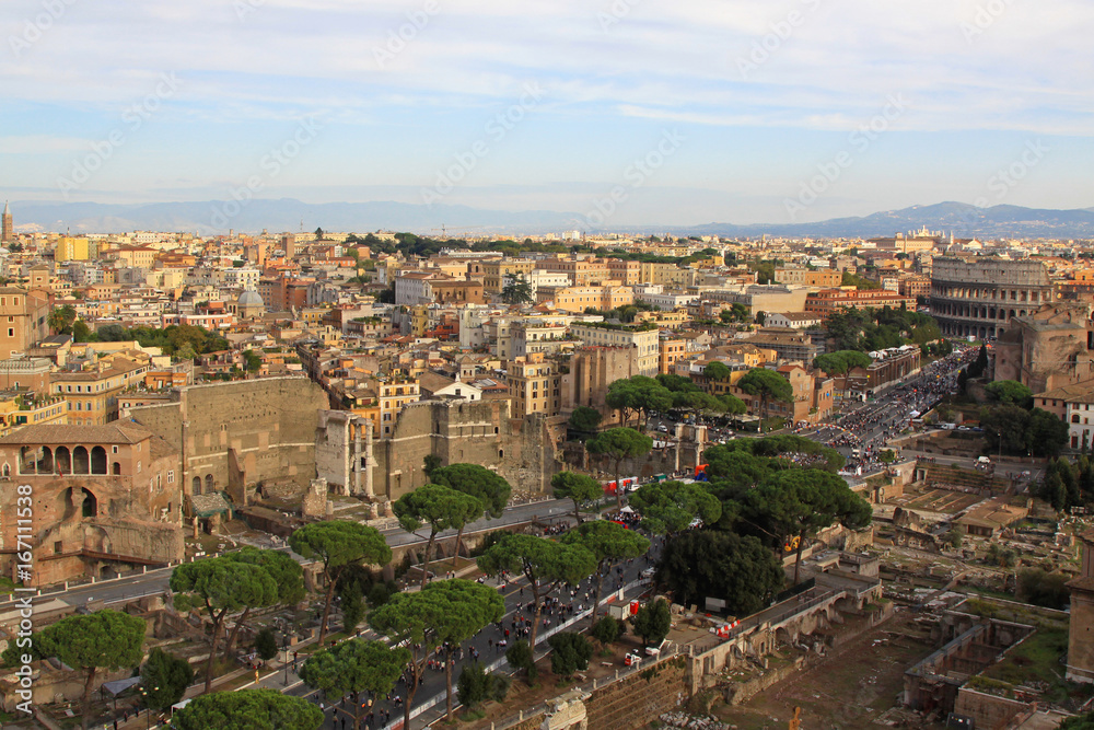 Ruins Aerial in Rome Italy