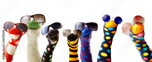 Fotografia Sock puppets wearing glasses
