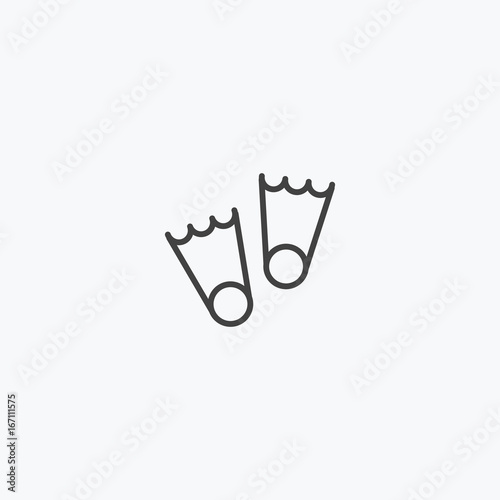 Scuba diving flippers icon vector, can be used for web and mobile design