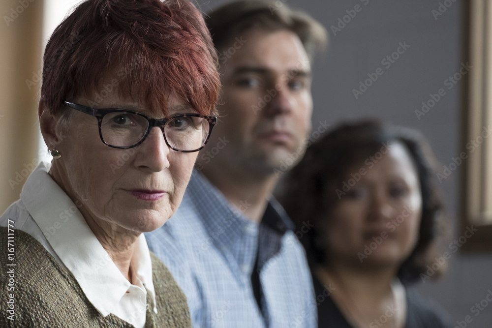 Concerned people in a meeting Concerned people in a meeting