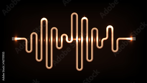 Copper sound wave abstract vector background