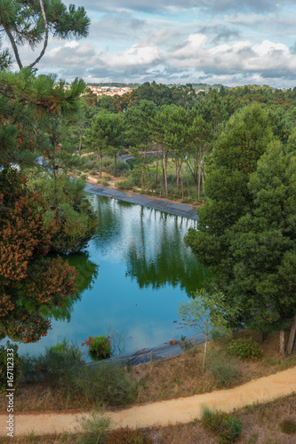 View of Bucaquinho natural park, Ovar, north of Portugal. Renewable energy