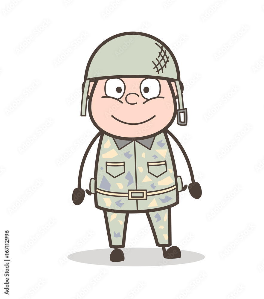 Cartoon Smiling Face of Army Man Vector Illustration Cartoon Smiling Face of Army Man Vector Illustration