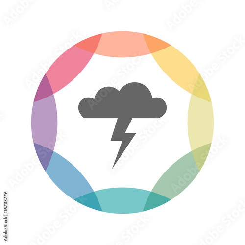farbiges Icon - Gewitter - Wolke - Unwetter