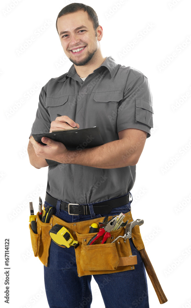 Carpenter with clipboard Carpenter with clipboard