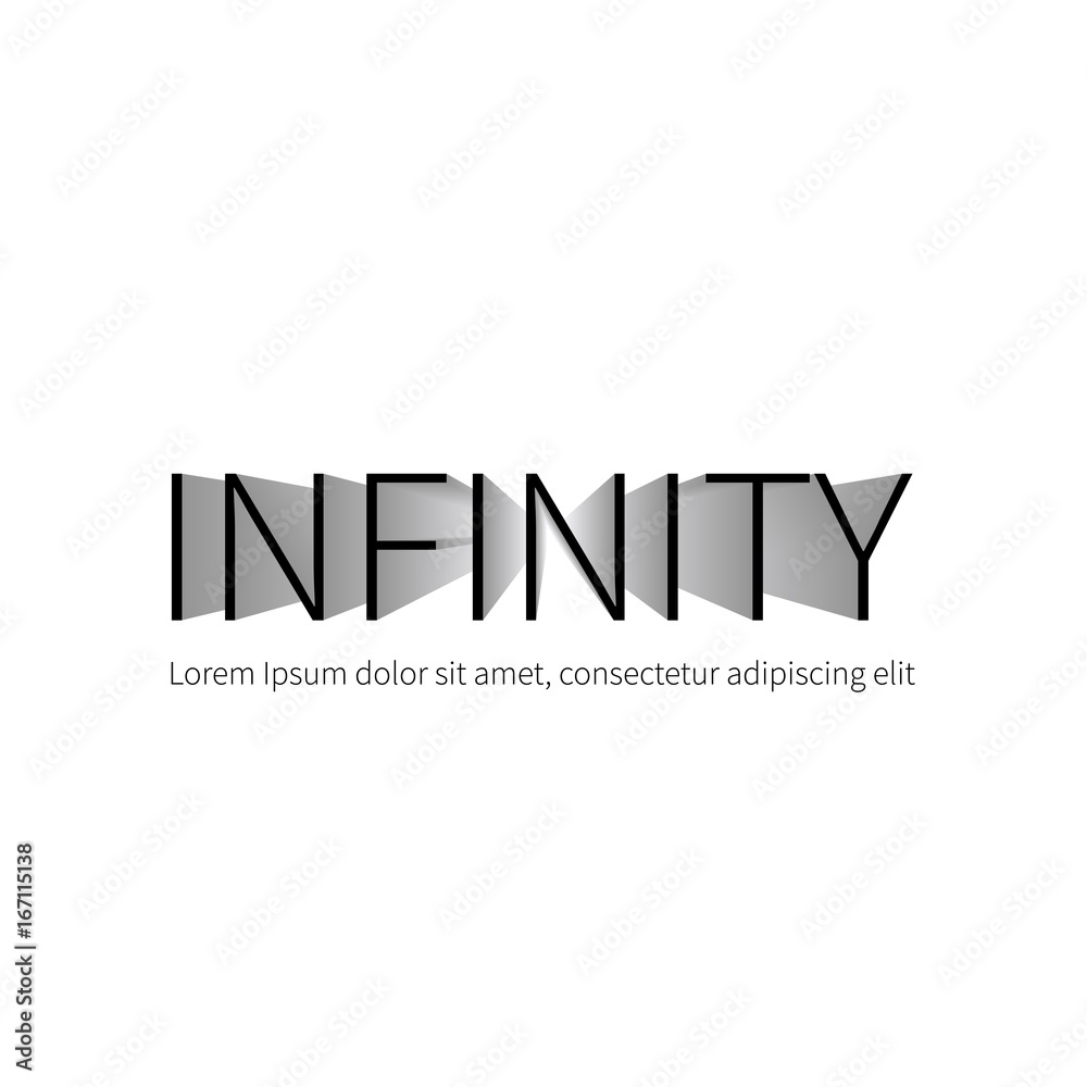 Fototapeta premium Infinity logo template. Vector logotype isolated on white background. Vector illustration with illusion of depth.